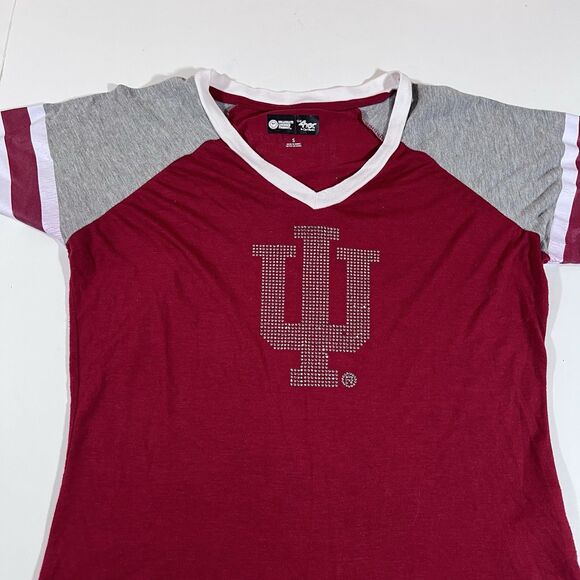 G-III 4her By Carl Banks Indiana Hoosiers T-shirt Bedazzled Women's Small - Picture 2 of 6